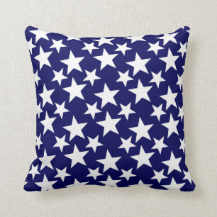 "Polka Dot" Stars on Navy Blue Cushion