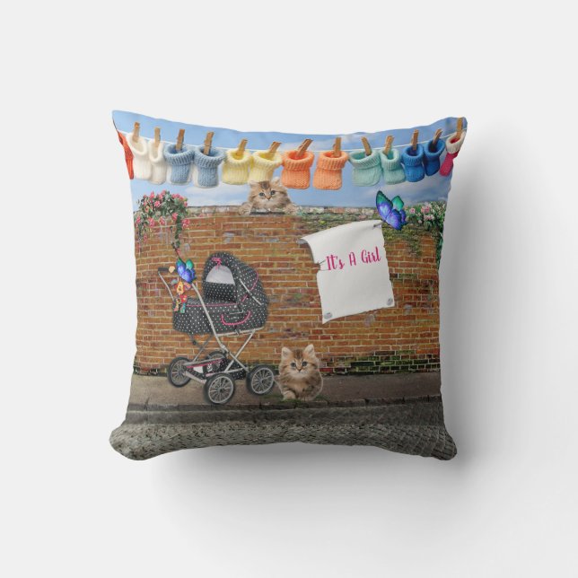 Polka-Dot Street Art Scene Cushion (Front)