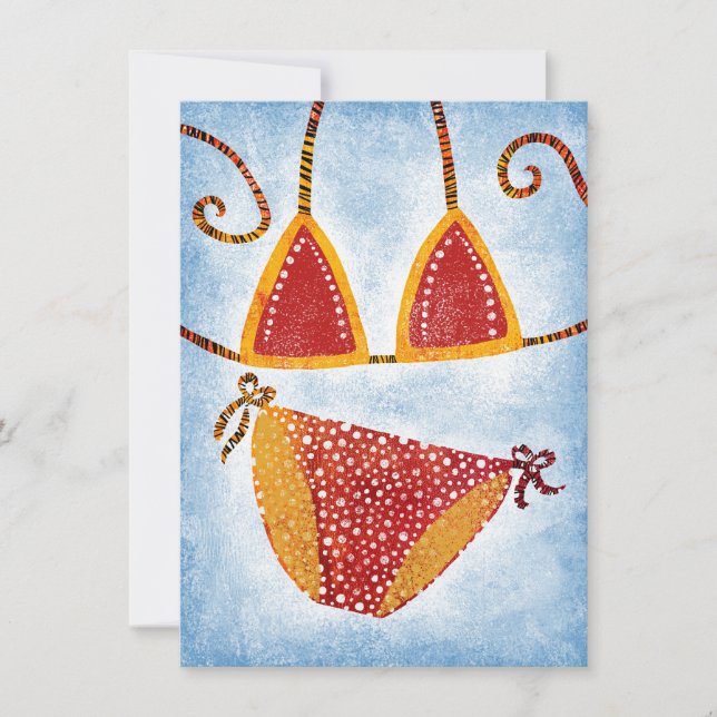 Polka Dot String Bikini Greeting Card (Front)