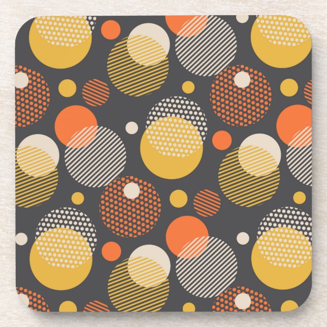 Polka Dot Stripe Pattern Coaster (Front)