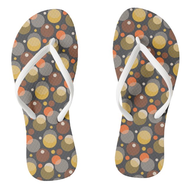 Polka Dot Stripe Pattern Thongs (Footbed)