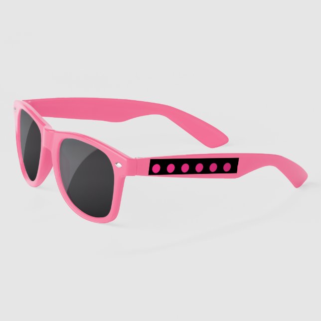 Polka Dot Sunglasses (Black & Neon Pink) (Left)