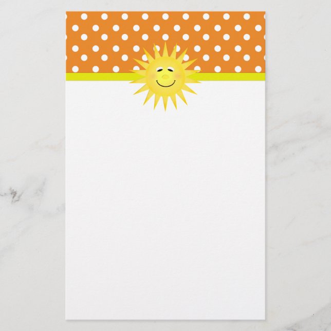 Polka Dot & Sunshine Stationary Stationery (Front)