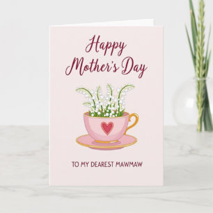 Polka Dot Tea Cup Thank You Card