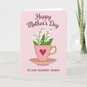 Polka Dot Teacup Bouquet Card