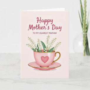 Polka Dot Teacup Celebration Card