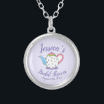 Polka Dot Teapot Afternoon Tea Bridal Baby Shower Silver Plated Necklace<br><div class="desc">Design features an original illustration of a pastel polka dot teapot. Ideal for a bridal shower, baby shower, birthday party or afternoon tea. This tea themed illustration is also available on other products, including coordinating party products and decor. Don't see what you're looking for? Need help with customisation? Contact Rebecca...</div>