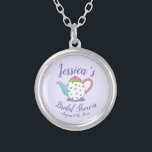 Polka Dot Teapot Afternoon Tea Bridal Baby Shower Silver Plated Necklace<br><div class="desc">Design features an original illustration of a pastel polka dot teapot. Ideal for a bridal shower, baby shower, birthday party or afternoon tea. This tea themed illustration is also available on other products, including coordinating party products and decor. Don't see what you're looking for? Need help with customisation? Contact Rebecca...</div>