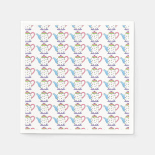 Polka Dot Teapot Afternoon Tea Party Bridal Shower Napkin