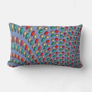 polka dot texture abstract fractal art lumbar cushion