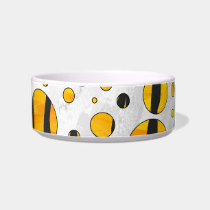 Polka Dot Tiger Black and Orange Print Bowl
