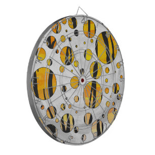 Polka Dot Tiger Black and Orange Print Dartboard