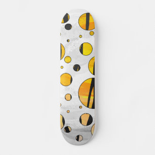 Polka Dot Tiger Black and Orange Print Skateboard