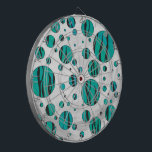 Polka Dot Tiger Black and Teal Print Dartboard<br><div class="desc">Stylish and trendy Black and Teal Tiger Striped Animal Print created by Imagine That! Design with our unique touch of texture and pizazz on electronics, accessories and gifts is bound to satisfy the needs of tiger lovers of all ages. Go wild today with ITD Wild Me Tiger stripes in an...</div>