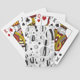 Polka Dot Tiger Black and White Print Playing Cards