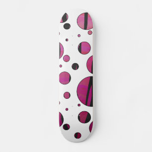 Polka Dot Tiger Hot Pink and Black Print Skateboard