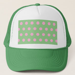 Polka Dot Trucker Hat (Sage Green & Pastel Pink)