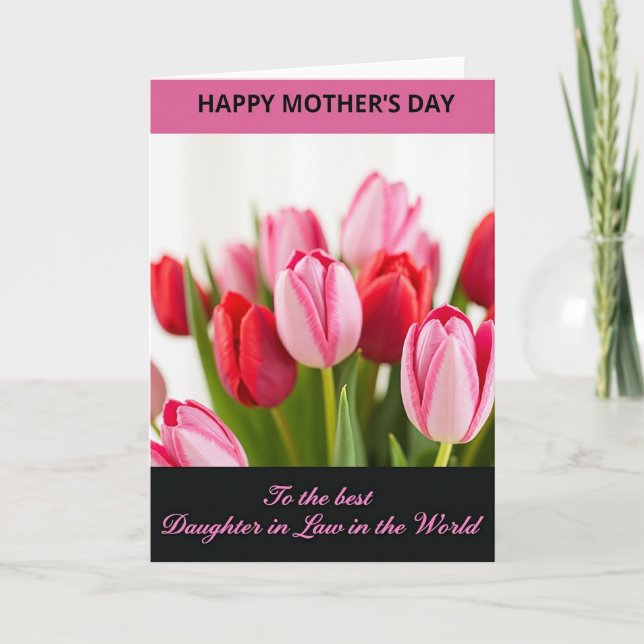 Polka Dot Tulip Greeting Card (Front)