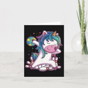 Polka Dot Unicorn Bowling Birthday Party For Girls Card