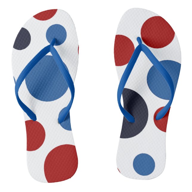 Polka-Dot USA  Patriotic Flip Flops (Footbed)