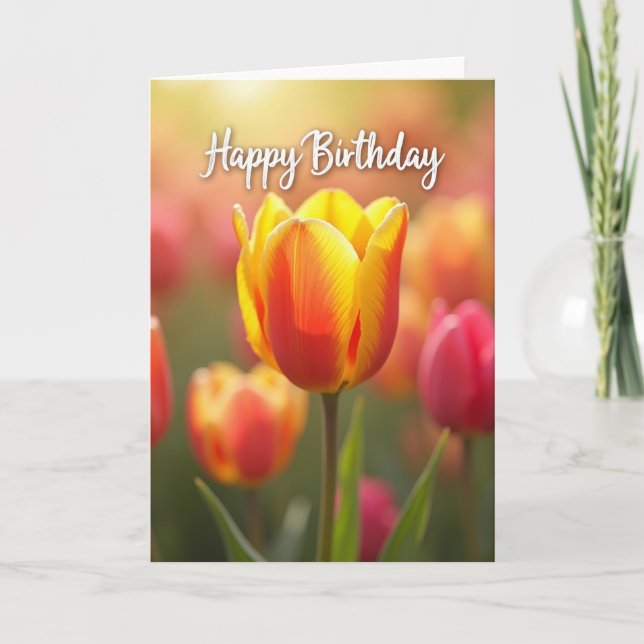 Polka Dot Vibrant Bloom Card (Front)