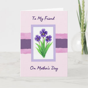 Polka Dot Violet Blossom Card