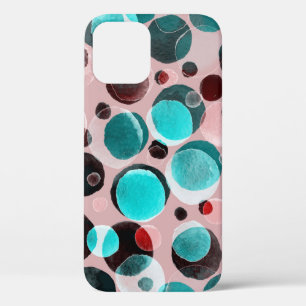 Polka dot watercolor, abstract pattern. iPhone 12 case