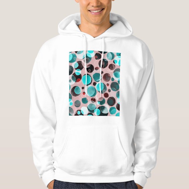 Polka dot watercolor, abstract pattern. hoodie (Front)