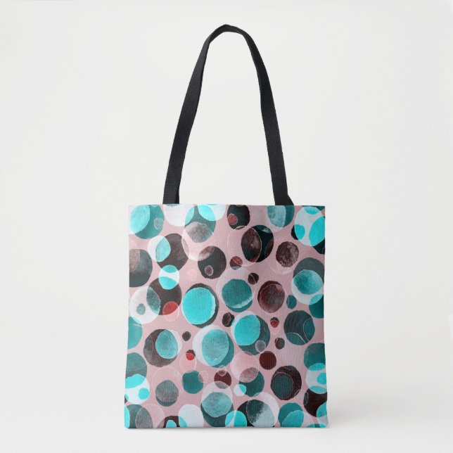 Polka dot watercolor, abstract pattern. tote bag (Front)
