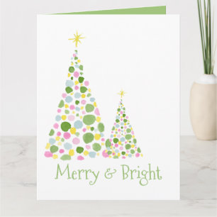 Polka Dot Watercolor Christmas Tree Card