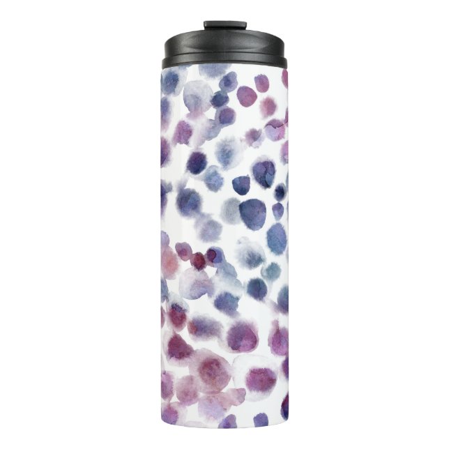 Polka Dot Watercolor: Geometric Seamless. Thermal Tumbler (Front)