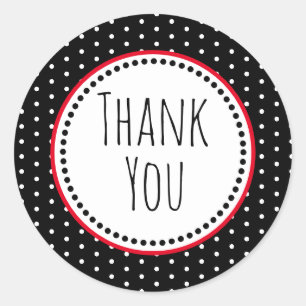 Polka Dot Whimsical Thank You Classic Round Sticker