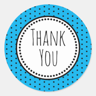 Polka Dot Whimsical Thank You Classic Round Sticker