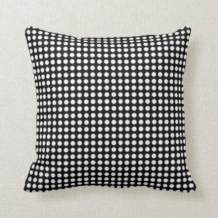 Polka Dot White & Black Throw Pillow