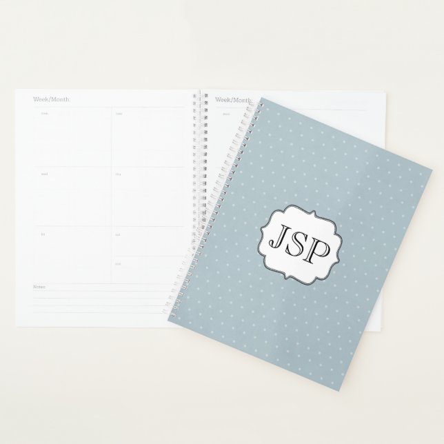 Polka Dot with Framed Monogram Planner (Display)