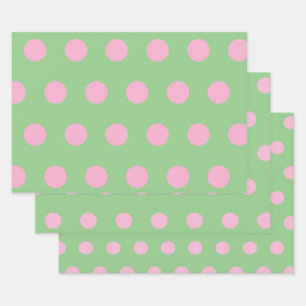 Polka Dot Wrapping Paper (Sage Green & Pastel Pink