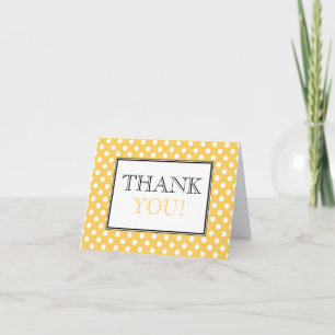 Polka Dot Yellow & White Thank You Card