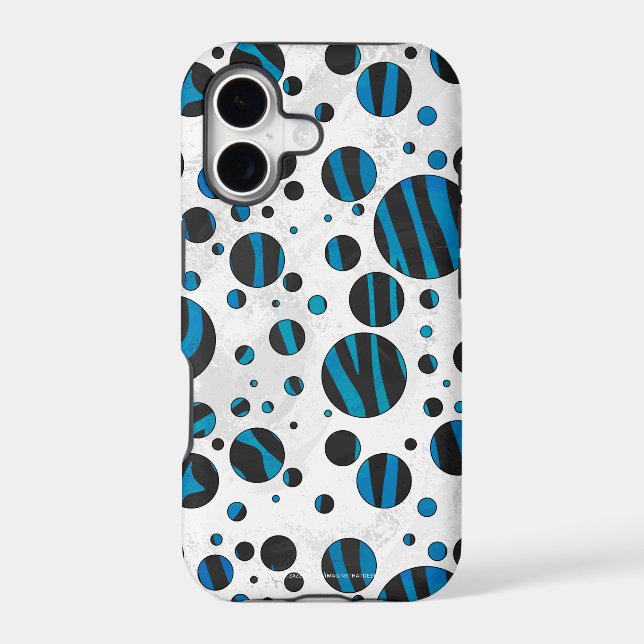 Polka Dot Zebra Black and Blue Pattern (Back)
