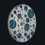 Polka Dot Zebra Black and Blue Pattern Dartboard<br><div class="desc">Cool Blue and Black Zebra Animal Print Pattern created by Imagine That! Design with our bold animal striped pattern in black and vibrant blue with our unique touch of texture and pizzazz is perfect for the zebra animal lover in you. Our stylish dark and glitzy zebra print makes a glamourous...</div>