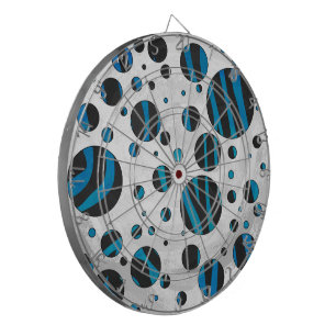 Polka Dot Zebra Black and Blue Pattern Dartboard