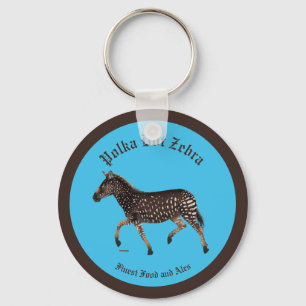 Polka Dot Zebra English Pub Key Ring