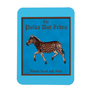 Polka Dot Zebra English Pub Magnet