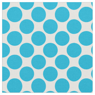 Polka dots 3/4th inch Turquoise on white Fabric