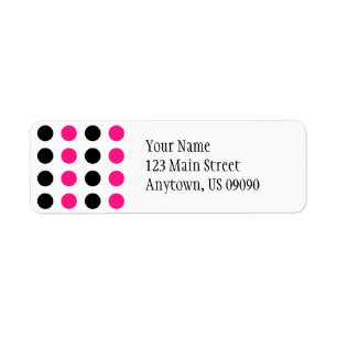 Polka Dots Address Label (Hot Pink / Black) Return Address Label