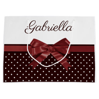 Polka Dots and Bow Large Gift Bag