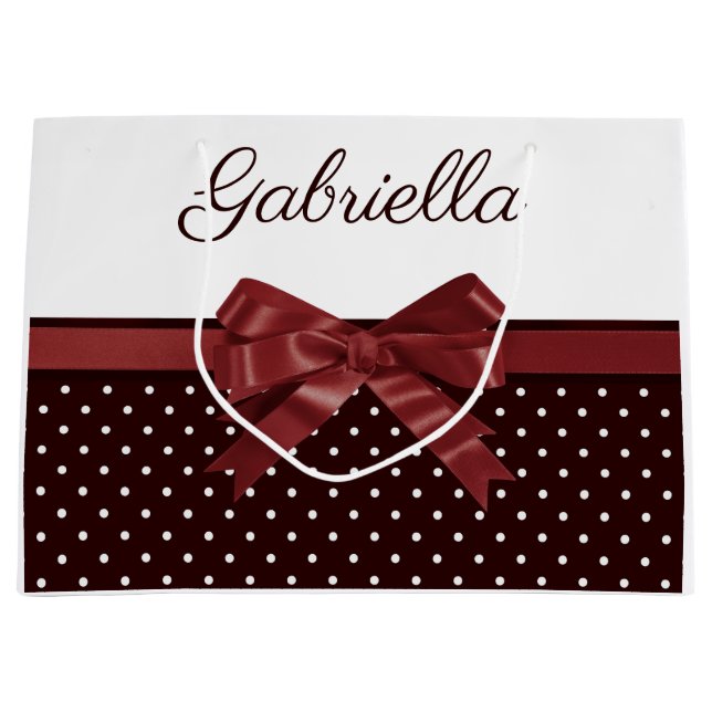 Polka Dots and Bow Large Gift Bag (Front)
