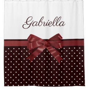 Polka Dots and Bow Shower Curtain