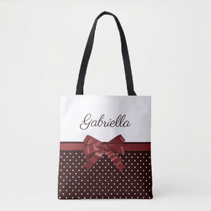 Polka Dots and Bow Tote Bag