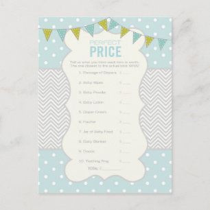 Polka Dots and Chevron - Baby Shower Game Invitation Postcard