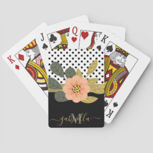 Polka Dots and Floral Playing Cards